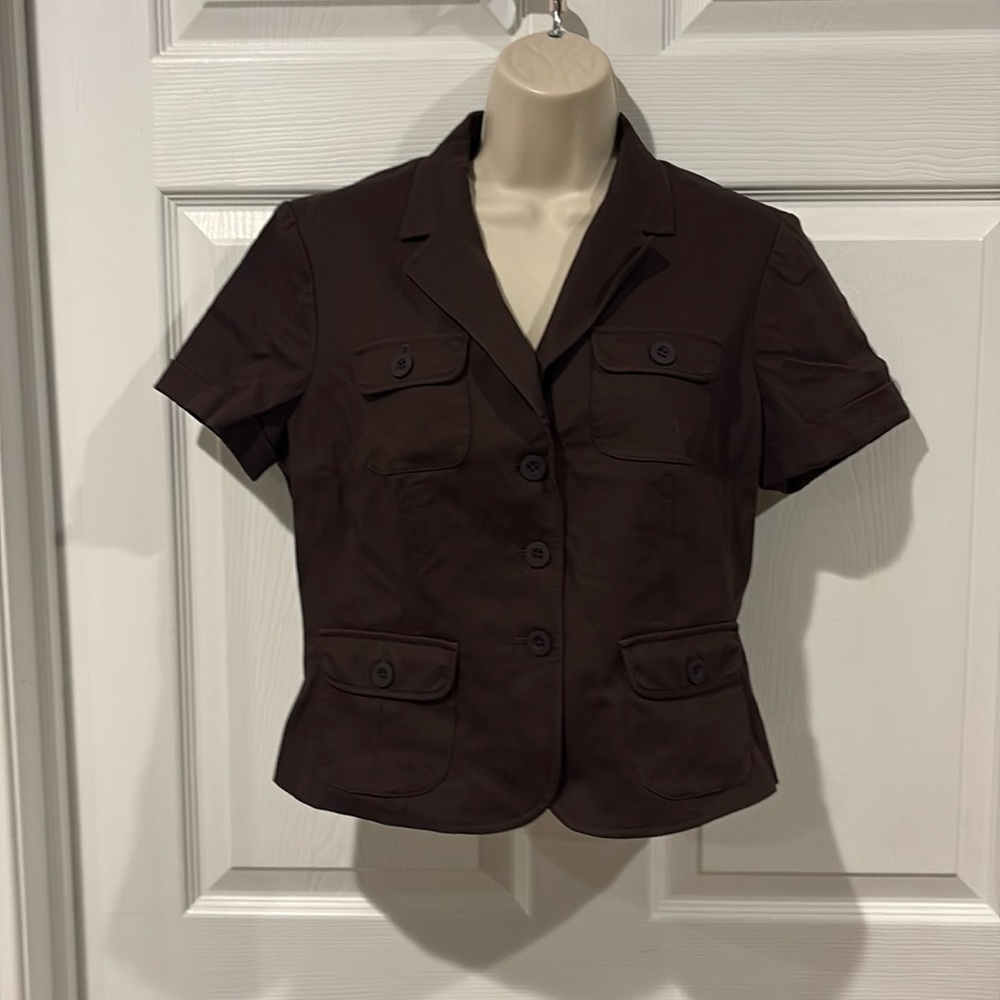 Women's Brown Short Sleeve Jacket